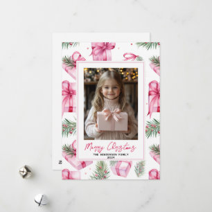 Cartes Pour Fêtes Annuelles Cadeaux et vaches roses personnalisés Noël Photo e