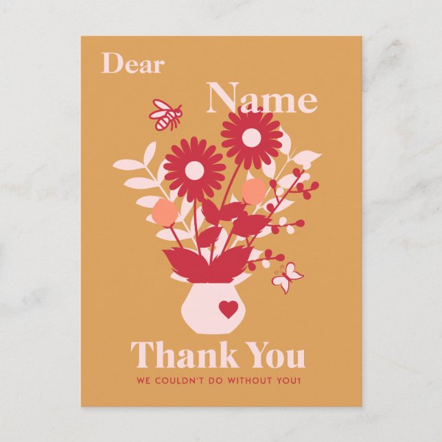 Cartes Pour Fêtes Annuelles Cadeaux Merci Pour Le Personnel Personnalisé (Devant)