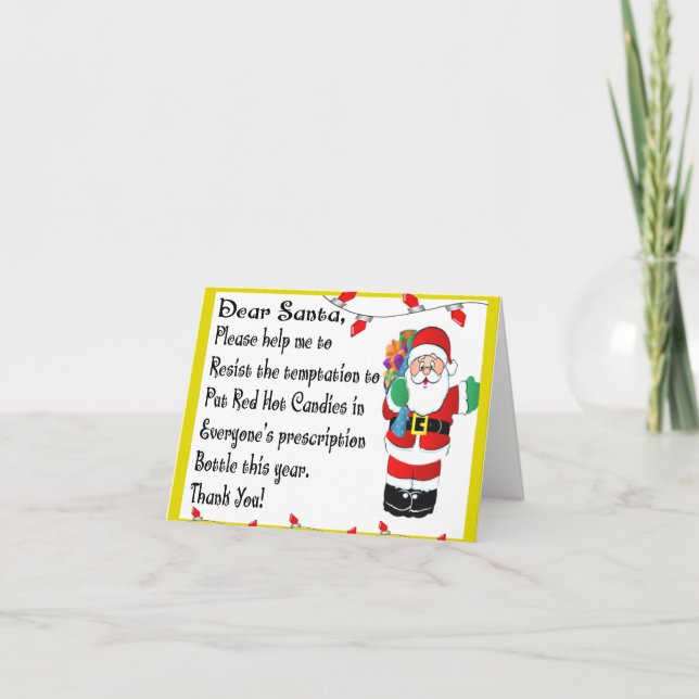 Cartes Pour Fêtes Annuelles Cadeaux orientés de Noël drôle de pharmacien (Devant)