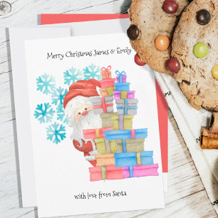 Cartes Pour Fêtes Annuelles Cadeaux père Noël et flocons de neige Enfants très