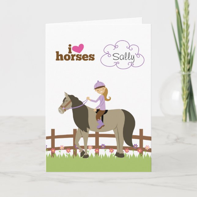 Cartes Pour Fêtes Annuelles Cadeaux personnalisés pour les filles - J'adore le (Devant)