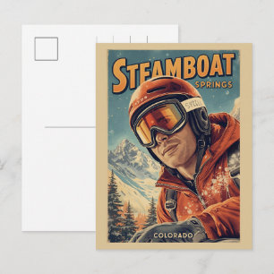 Cartes Pour Fêtes Annuelles cadeaux vintage Steamboat Springs Colorado montagn