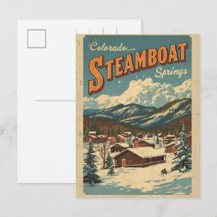 Cartes Pour Fêtes Annuelles cadeaux vintage Steamboat Springs Colorado montagn