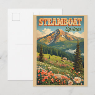 Cartes Pour Fêtes Annuelles cadeaux vintage Steamboat Springs Colorado montagn
