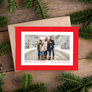 Cartes Pour Fêtes Annuelles Cadre à pois simple rouge photo de Noël