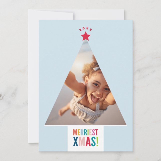 Cartes Pour Fêtes Annuelles cadre ARBRE DE NOËL festif amusant moderne minimal (Devant)