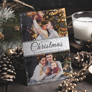 Cartes Pour Fêtes Annuelles Cadre blanc simple et élégant 2 Photo Noël