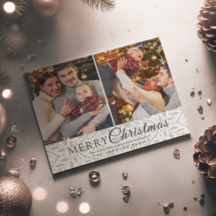 Cartes Pour Fêtes Annuelles Cadre blanc simple et élégant 2 Photo Noël