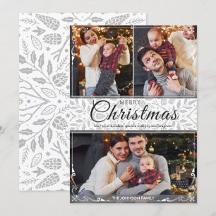 Cartes Pour Fêtes Annuelles Cadre blanc simple et élégant 3 Photo Noël