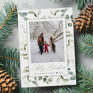 Cartes Pour Fêtes Annuelles Cadre botanique aquarelle Joyeux Noël photo