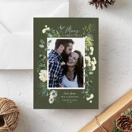 Cartes Pour Fêtes Annuelles Cadre botanique d'hiver Eucalyptus