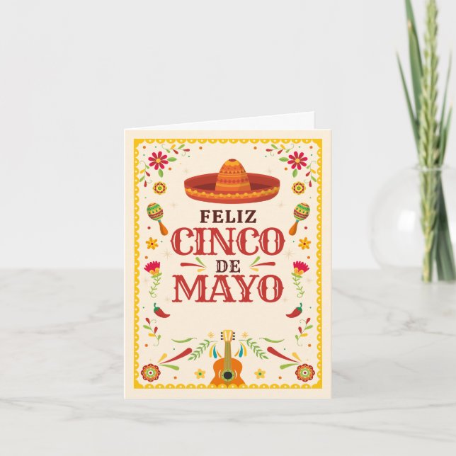 Cartes Pour Fêtes Annuelles Cadre Cinco de Mayo Mexicain (Devant)