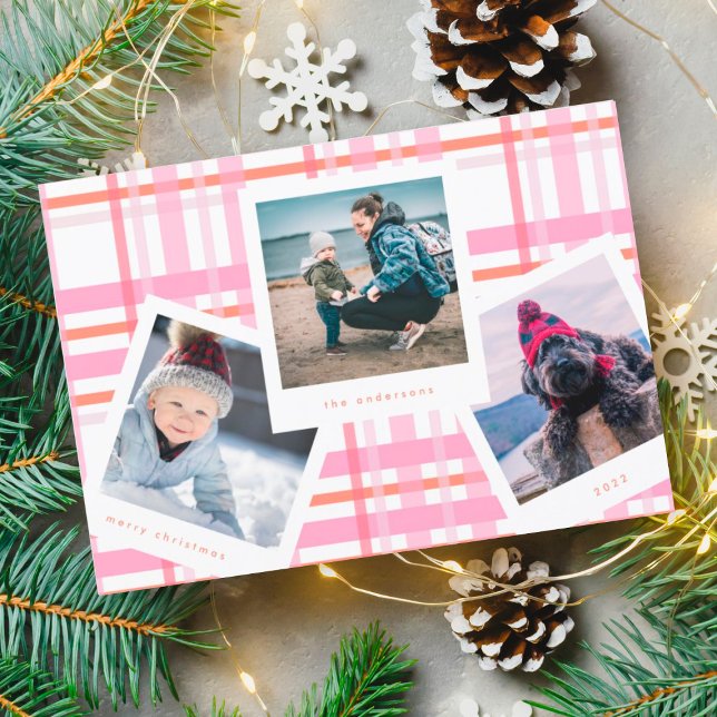 Cartes Pour Fêtes Annuelles Cadre de cabine multiphoto | En vichy Joyeux Noël (Créateur téléchargé)