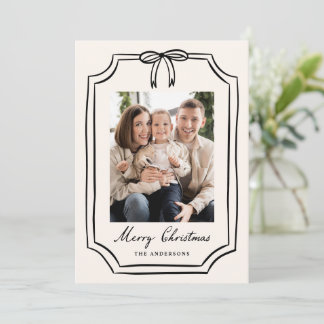 Cartes Pour Fêtes Annuelles Cadre de Noël avec un nœud noir fantaisiste pour p