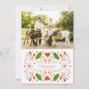Cartes Pour Fêtes Annuelles Cadre de Noël d'art populaire scandinave