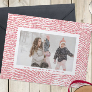 Cartes Pour Fêtes Annuelles Cadre de Noël moderne rouge et blanc Photo Happy