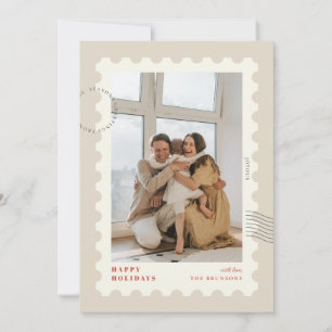 Cartes Pour Fêtes Annuelles Cadre de photo de timbre de Noël