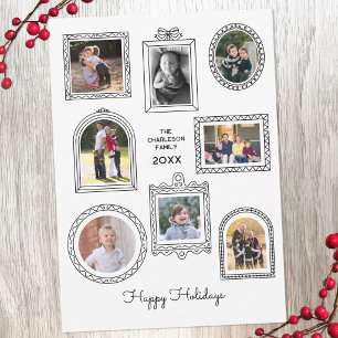 Cartes Pour Fêtes Annuelles Cadre de photo gribouillée moderne et amusant mur