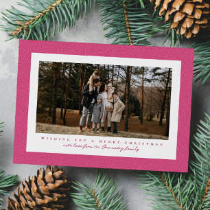 Cartes Pour Fêtes Annuelles Cadre en tweed à chevrons rose pour une mignonne p