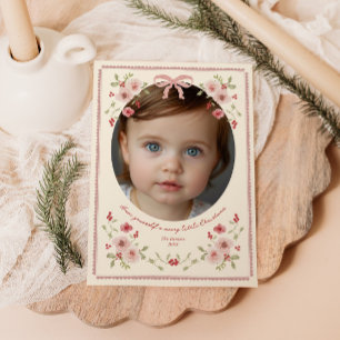 Cartes Pour Fêtes Annuelles Cadre floral Dainty Photo de Noël
