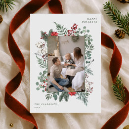 Cartes Pour Fêtes Annuelles Cadre floral de Noël pour photo de fêtes
