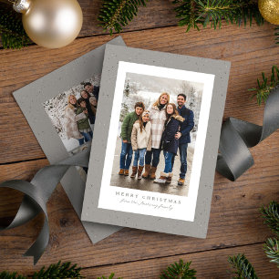 Cartes Pour Fêtes Annuelles Cadre moucheté simple neutre photo de Noël