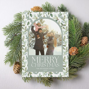 Cartes Pour Fêtes Annuelles Cadre photo Arc Botanique Joyeux Noël