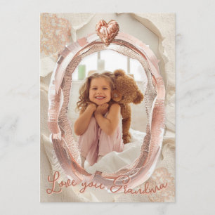 Cartes Pour Fêtes Annuelles Cadre photo Blush Heirloom Heart Cadeau d'amour in