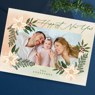 Cartes Pour Fêtes Annuelles Cadre photo botanique   Bonne année