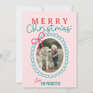 Cartes Pour Fêtes Annuelles Cadre photo Bow rouge Noël