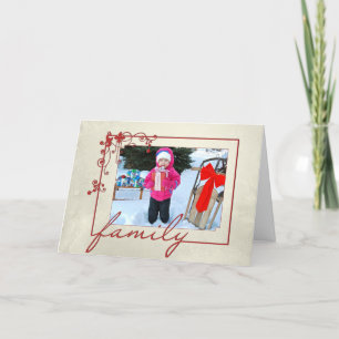 Cartes Pour Fêtes Annuelles Cadre photo de la famille des flocs de neige de No