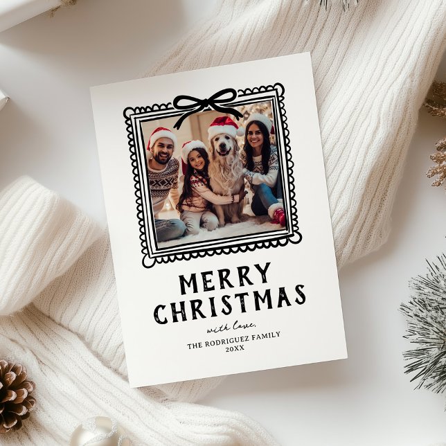 Cartes Pour Fêtes Annuelles Cadre photo de Noël Doodle (Créateur téléchargé)