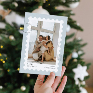 Cartes Pour Fêtes Annuelles Cadre photo de timbre de Noël