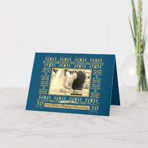 Cartes Pour Fêtes Annuelles Cadre+Photo du 50e anniversaire de l'Mariage