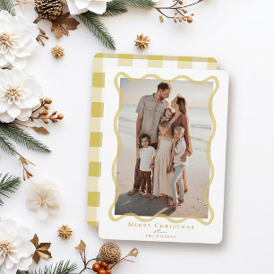 Cartes Pour Fêtes Annuelles Cadre photo ondulé jaune Noël