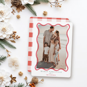 Cartes Pour Fêtes Annuelles Cadre photo ondulé rouge Noël