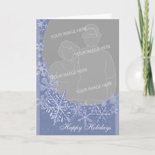 Cartes Pour Fêtes Annuelles Cadre Photo Personnalisé Flocon de Neige Vertical