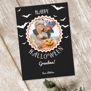 Cartes Pour Fêtes Annuelles Cadre photo pour chauves-souris Halloween noir