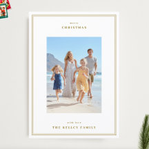 Cadre photo simple feuille d'hiver minimale Noël
