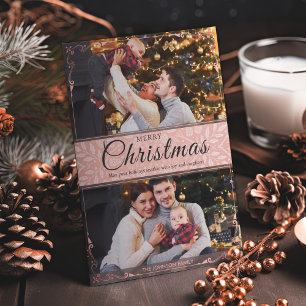 Cartes Pour Fêtes Annuelles Cadre rose simple et élégant 2 Photo Noël