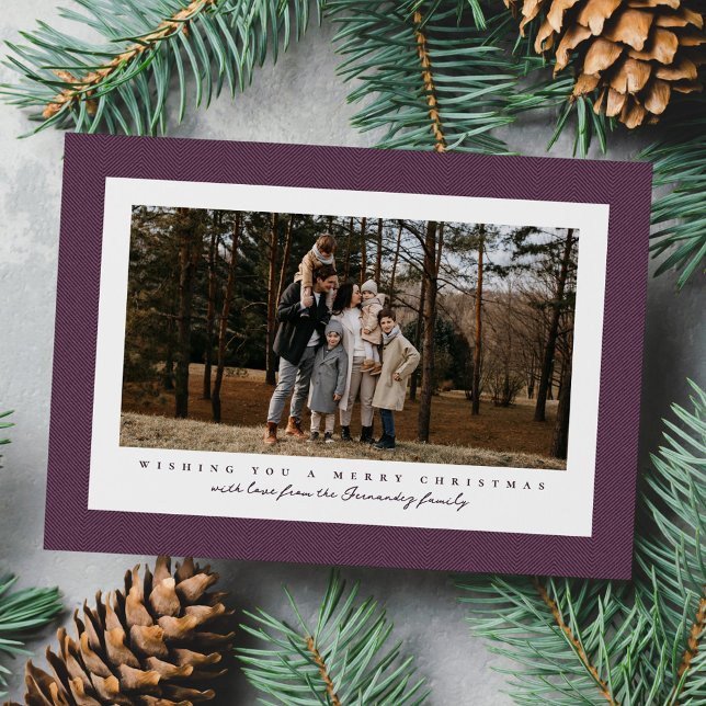 Cartes Pour Fêtes Annuelles Cadre twitter classique violet Joyeux Noël photo (Créateur téléchargé)