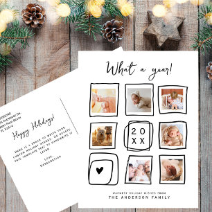 Cartes Pour Fêtes Annuelles Cadres de Doodles Multiphoto Quel An Noël