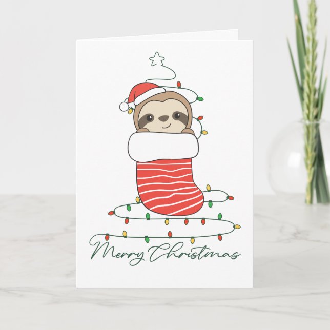 Cartes Pour Fêtes Annuelles Café de Sloth Christmas (Devant)