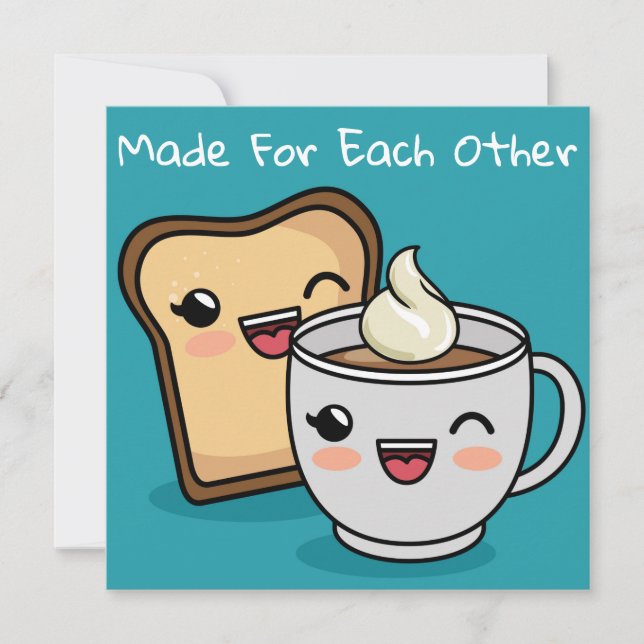 Cartes Pour Fêtes Annuelles Café Et Toast (Devant)