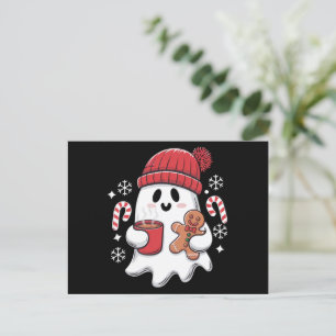 Cartes Pour Fêtes Annuelles Café glacé Fantôme de Noël Retro Café de Noël