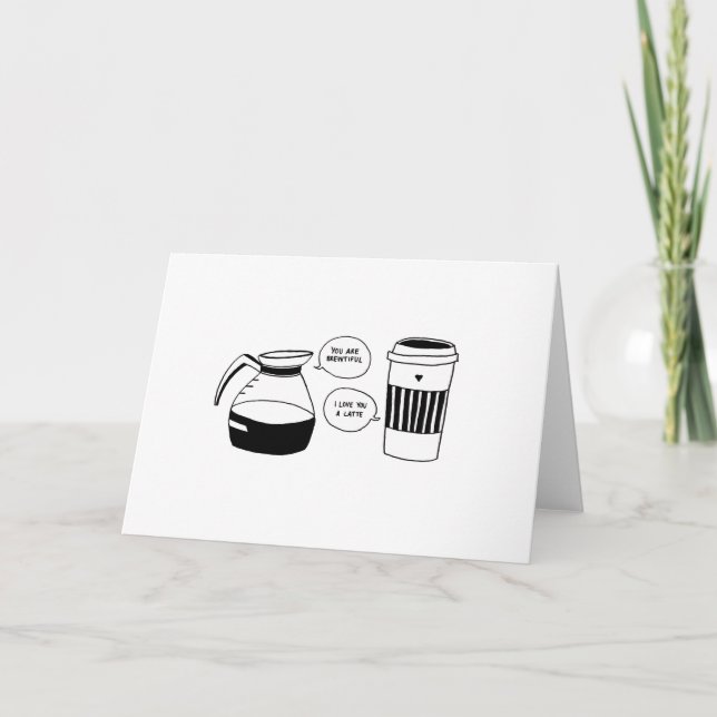 Cartes Pour Fêtes Annuelles Café Latte Valentine's Love (Devant)
