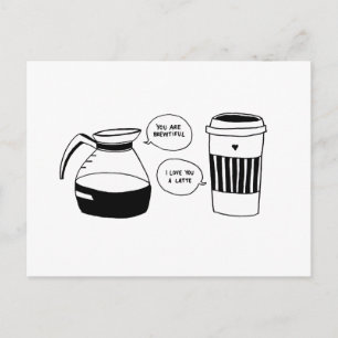Cartes Pour Fêtes Annuelles Café Latte Valentine's Love