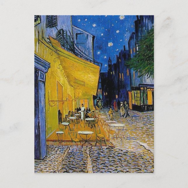 Cartes Pour Fêtes Annuelles Café Terrasse à Night Vincent van Gogh (Devant)
