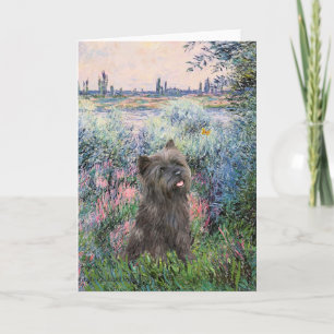 Cartes Pour Fêtes Annuelles Cairn Terrier (Brindle 21) - Au bord de la Seine