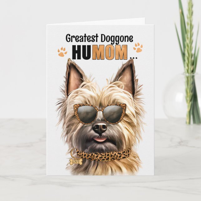 Cartes Pour Fêtes Annuelles Cairn Terrier Dog Greatest HuMOM Mother's Day (Devant)